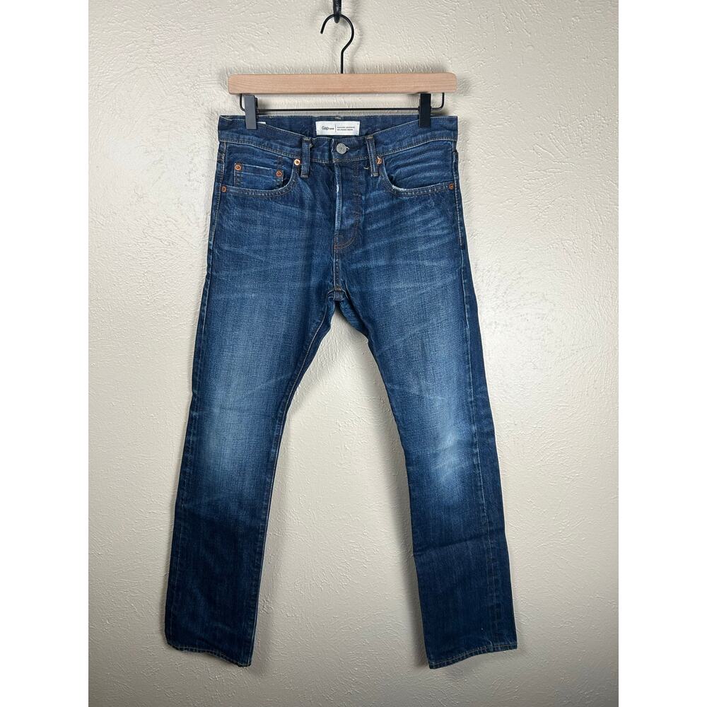 GAP Men's Size 28x30 Jeans Japanese Selvedge Denim Dark Wash Straight Leg Pants